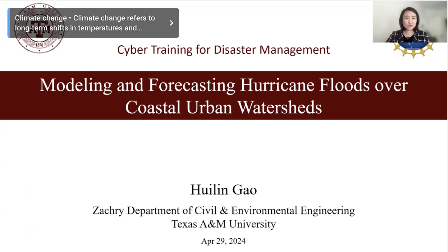 Modeling and Forecasting Hurricane Floods over Coastal Urban Watersheds webinar cover