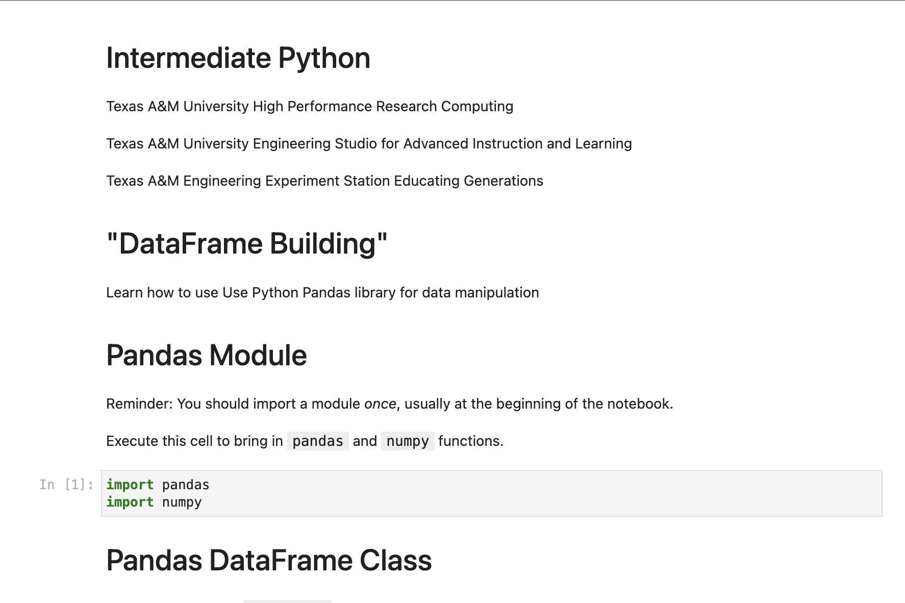 Intermediate Python-DataFrame Building module cover